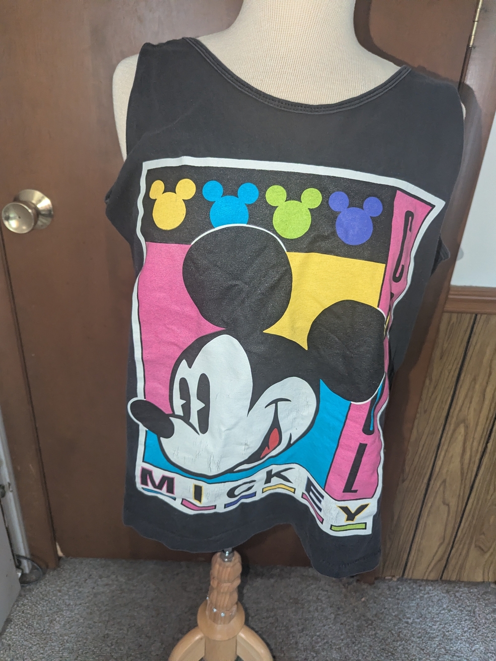 Disney Mickey Mouse Black Graphic Tank Top